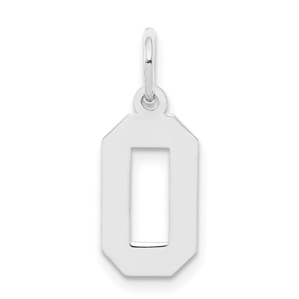 Sterling Silver, Athletic Collection, Small Polished Number 0 Pendant